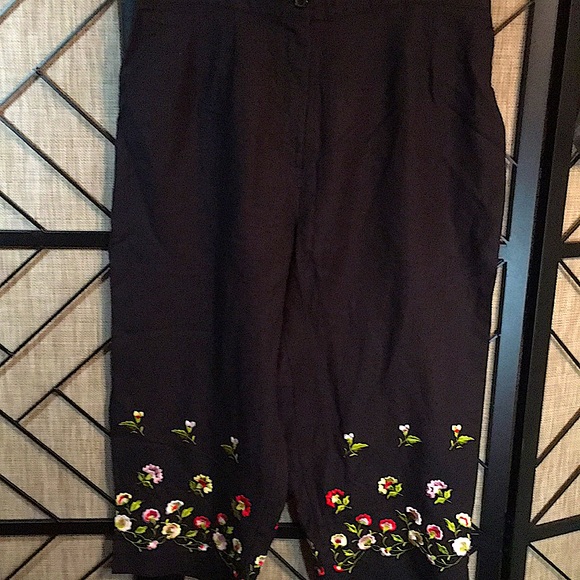 LARRY LEVINE WOMAN SIZE 16 W LINEN PANTS SET - Picture 10 of 14